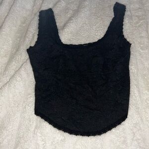 Elegant Black PINK Lace Women's Top